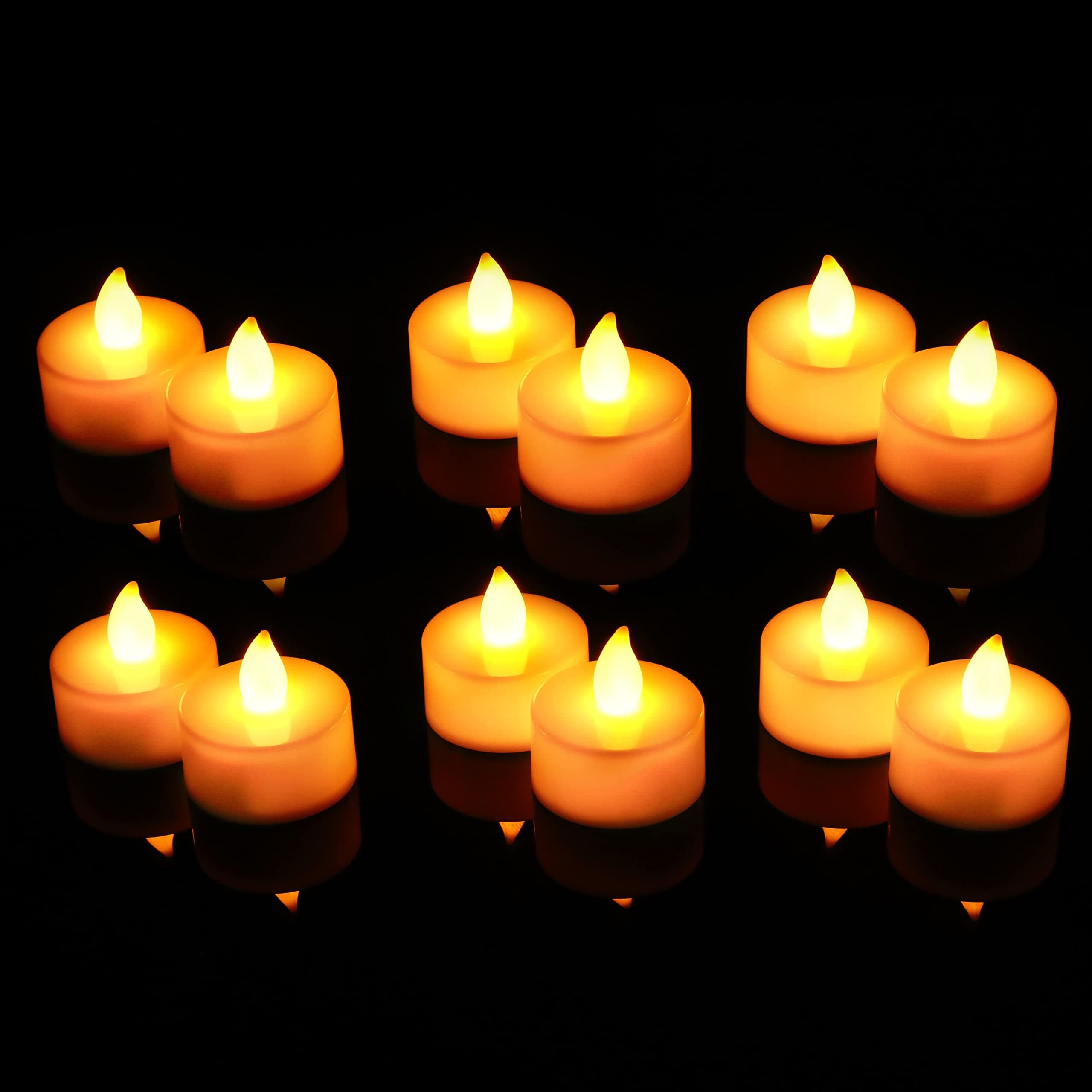 SATYAM KRAFT 6 Pcs LED Tea Light Candles | Flameless & Smokeless Diya | Decorative Acrylic Candle | Home Decor, Valentine Decoration Item, Pooja Room, Table, Mandir Decor