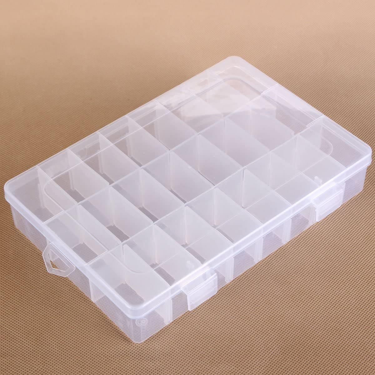AKEEVA 24 Grids Storage Box Multipurpose Plastic Storage Organizer Box with Beads Art DIY Crafts Jewelry Fishing Tackles