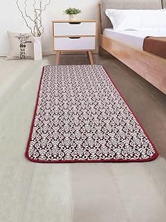 Saral Home Fleur Designer Soft Cotton Durable & Washable Multipurpose Runner for Home/Kitchen/Living Area/Lobby/Office with Anti Skid Backing (Red, 45 Cm X 120 Cm)