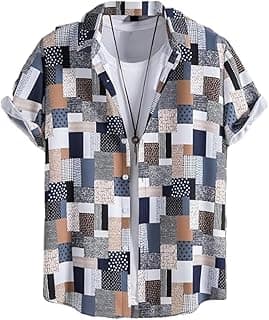 FUNKY RICH Regular Fit Shirt for Men | Half Sleeve Lycra Shirt | Casual Shirt for Men | Trendy Printed Shirt Design | Lycra Fabric Shirt | Casual Wear for Men