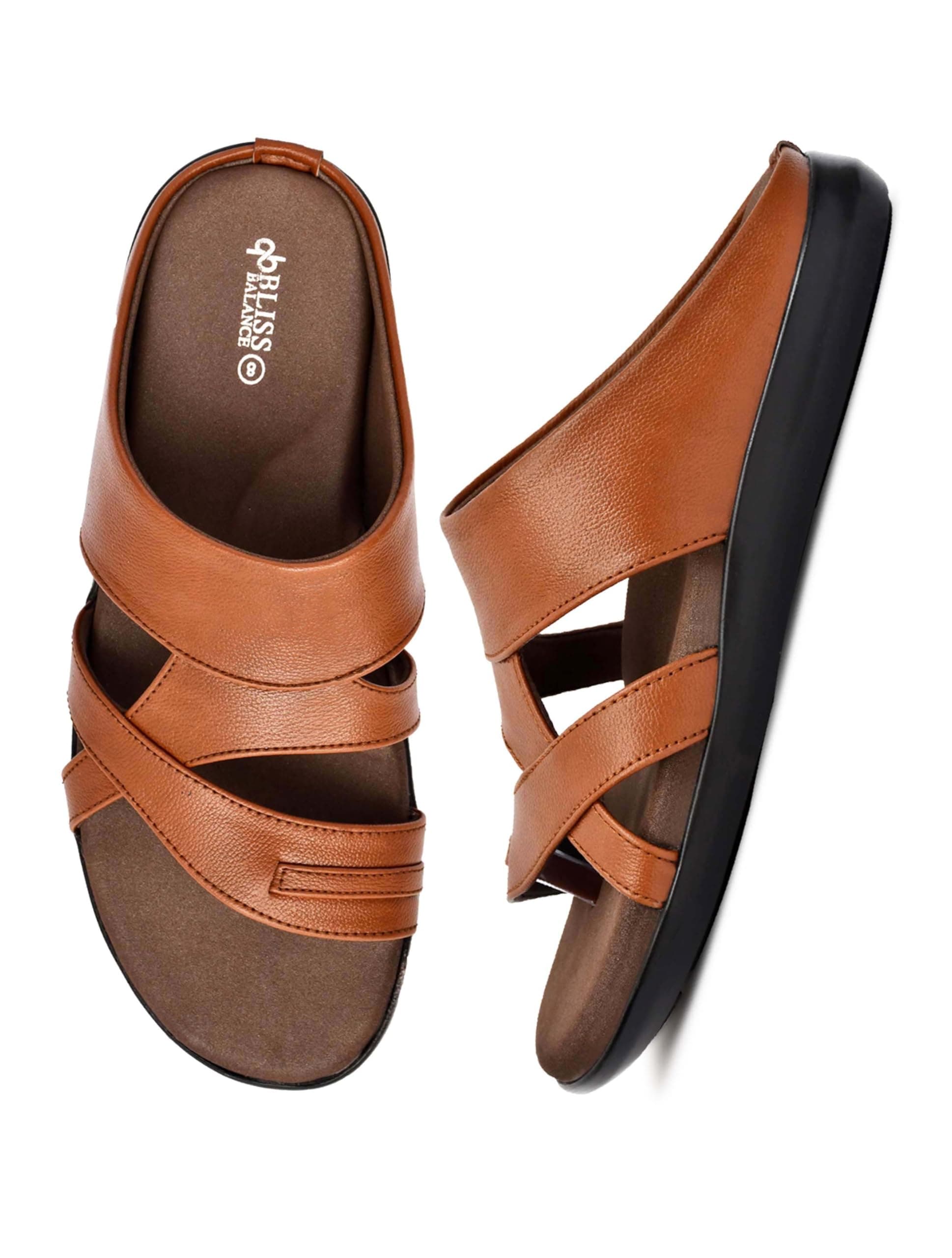 BLISS BALANCE Extra Super Soft Diabetic & Orthopedic Slipper with Arch Support Doctor Chappal & Cushioned Footbed Lightweight Anti-Slip Sole Casual Sandals in Dual Comfortable Stylish for Men BB1067
