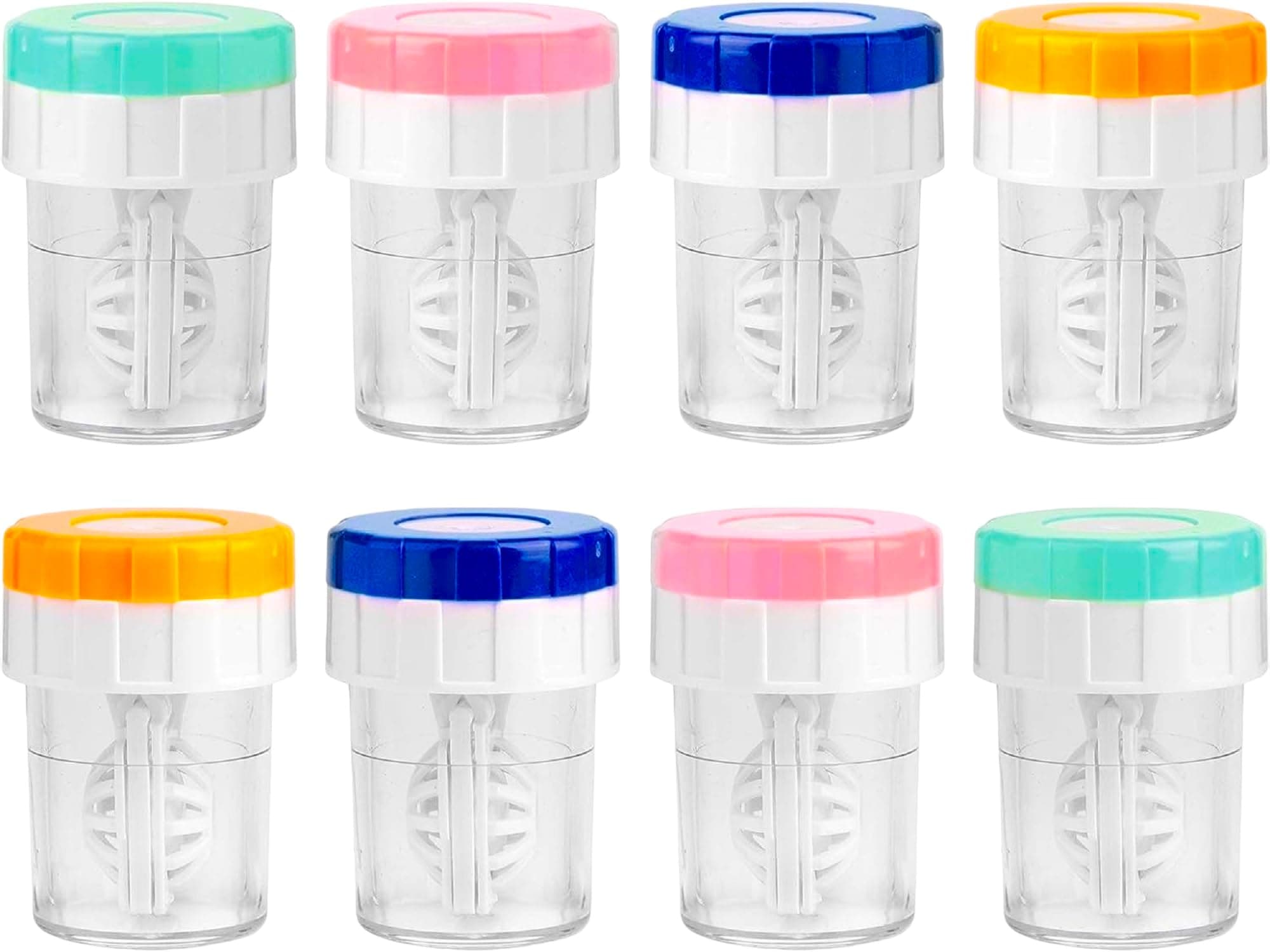 AUGEN Contact Lens Washer Cleaner - Manual Spinning Lens Case, Portable Rotation Cleaning Container for Everyday Use (Pack of 8)