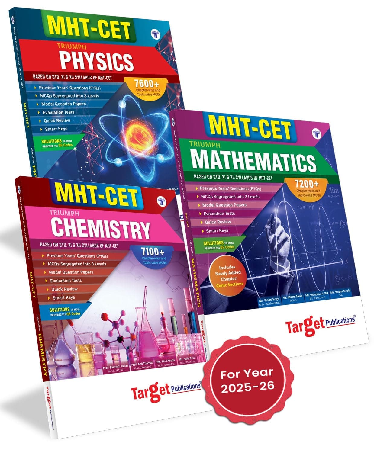 MHT-CET Triumph Physics Chemistry & Maths (PCM) Books for Engineering Entrance Exam for 2026 | Based on 11 & 12 Maharashtra Board Syllabus | Includes Chapterwise MCQs, Question Paper | 3 Books