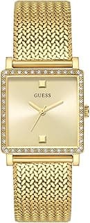 GUESS Square 28mm Champagne Dial Analog Women Watch - U1388L2M