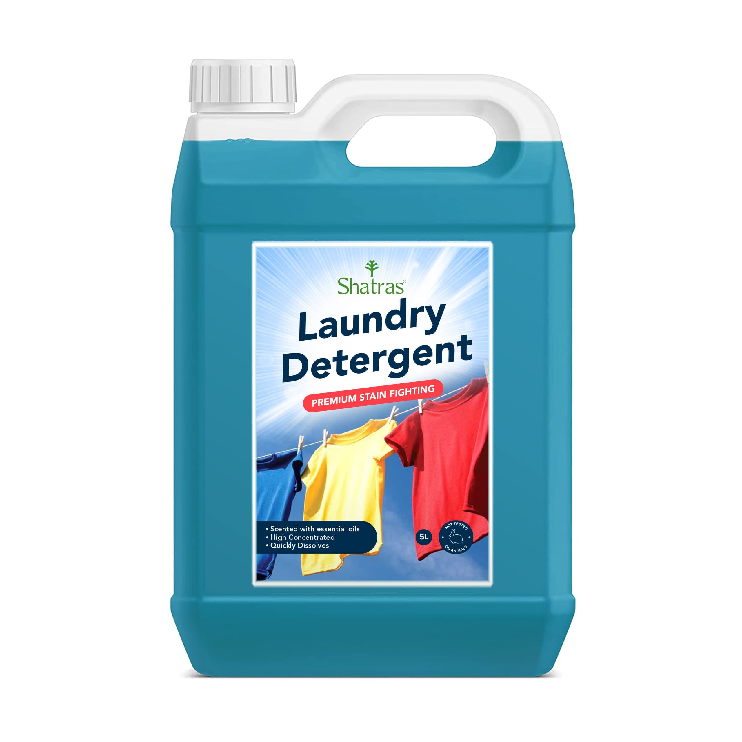 Shatras Bio Cleaning Solutions Natural Laundry Liquid, Natural, Biodegradable, Caustic Free, Baby Safe, No Harmful Chemicals, No Acid, Eco-Friendly, Environment Friendly, Non Toxic- Lavender (5L)