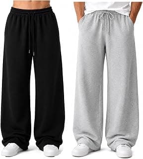 Combo of Boy's Baggy Track Pants, Baggy Streetwear, Cotton Track Pants, Elastic Waist & Relaxed Fit Bottoms