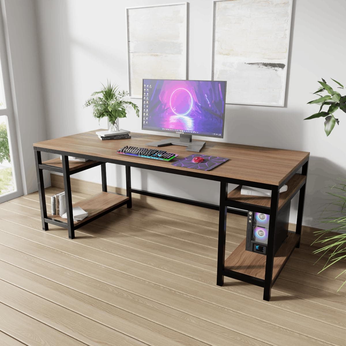 Riyan Luxiwood® Edward Computer Table in Engineering Wood for Home & Office, Simple Style Desk, Scratch Resistance Surface, Easy to Assemble. (Beige)