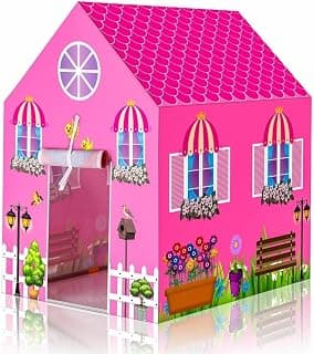 Reny Enterprise Colorfull and Light Weight Children Play Tent House for 3-10 Years Old Kids Girls and Boys Light Weight and Foldable Children Toys, Indoor and Outdoor Kid Tent House (Doll Tent)
