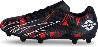 Nivia Infra 2.0 Men’s Football Shoes | Lightweight Comfort & Maximum Grip | Best for Competitive Soccer Players | Sports Cleats | Football Footwear | Football Sports Shoes | (Black) |