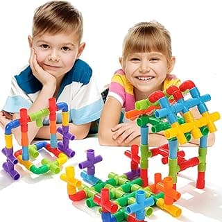 Toy Imagine™ 30+ Pipe Puzzle Blocks Set for Kids – Creative Building Toys for 3-8 Year Old Boys & Girls – Educational Construction Toy for Learning & Indoor Play – Multicolor Preschool Activity Game