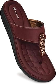 HEALTH FIT EXTRA SOFT Women's Comfortable Memory Foam Doctor Slippers/Flip-Flops|Fashionable Casual & Stylish|Lightweight & Breathable|Outdoor Synthetic Casual Chappals Sandals Ladies & Girls HF23