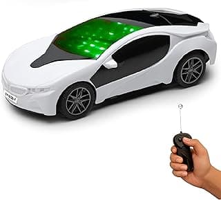 Gooyo GY-6328-11 Hi-Speed Racing Car Toy with 3D Lighting Feature | 3D Lights Famous Remote Control Car Toy for Kids | White | 3xAA Battery (Not Included) | Gift Box Packaging