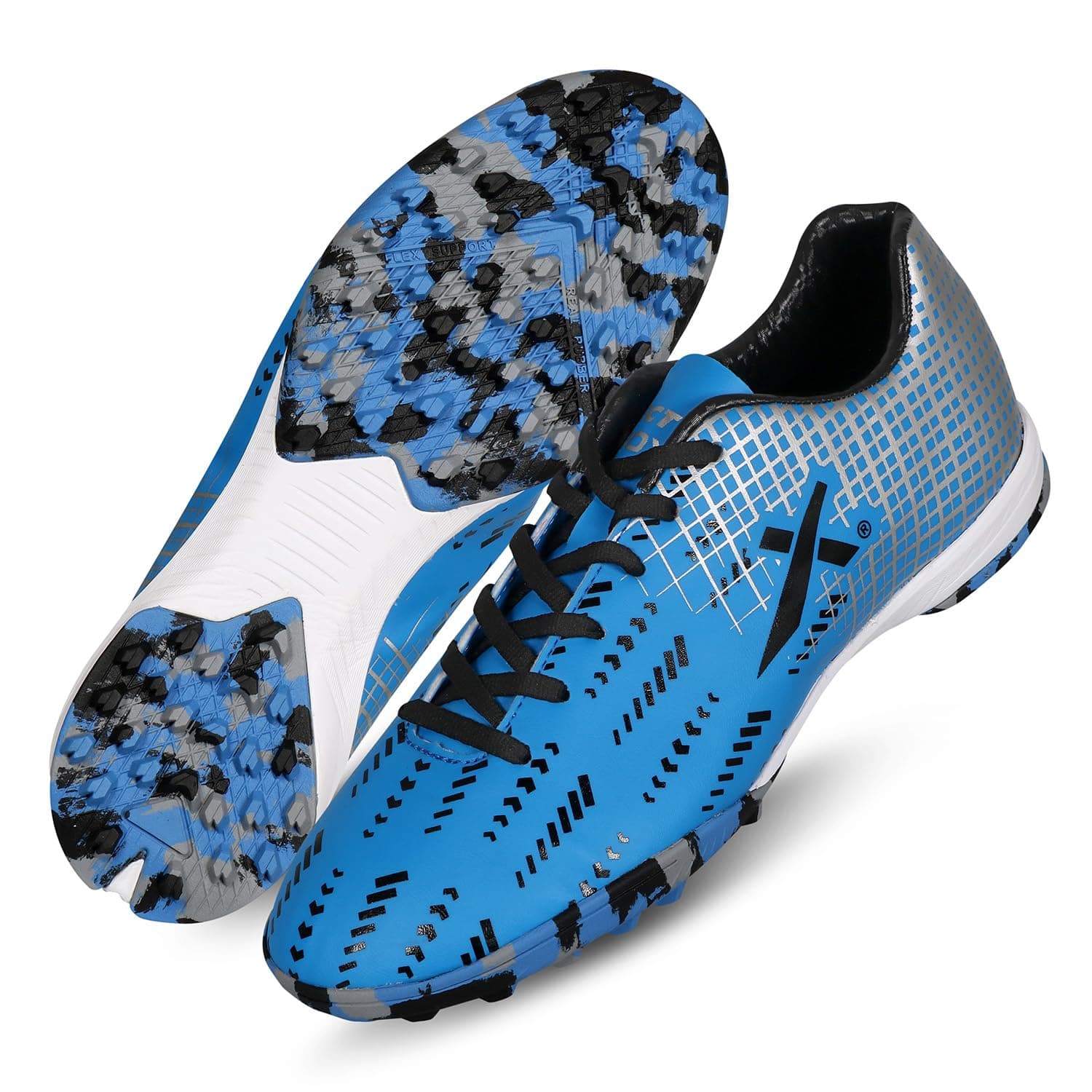 Vector X Turf Shoe For Men Rubber Studs with Synthetic Leather Upper, Lightweight EVA Phylon Insole Give More Comfort, Cushioning & Grip|for Outdoor Sports training on Hard & Artificial Grass Surfaces