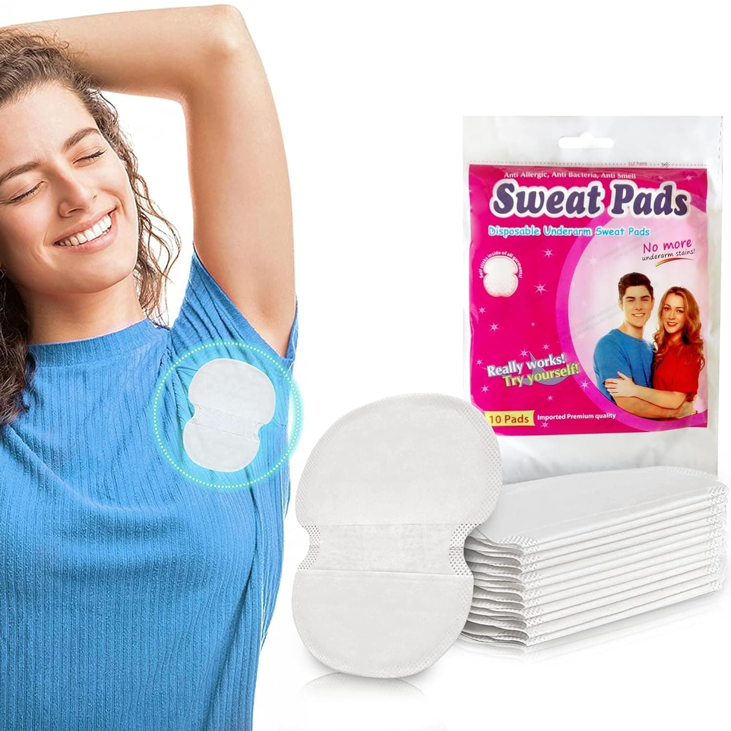 Scholazs Disposable Underarm Sweat Pads |Pack of 30 | for Men | Women – Highly Absorbent, Cotton, Anti-Allergic, Anti-Bacterial, and Odor-Control Underarm Sweat Pads, Peel-off