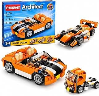 PLUSPOINT 3 in 1 Speed Car Blocks and Bricks Building Set for Kids Building Blocks Can Build Truck Car F1 Racing Build 3 Models in 1 kit Blocks and Bricks for Kids, Boys & Girls