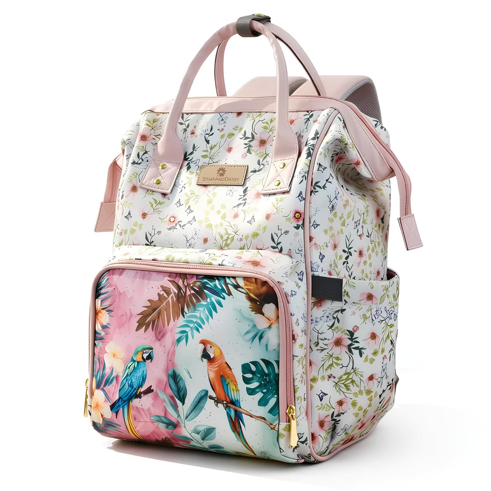StarAndDaisy Baby Bag for Mother Travel/Diaper Bag with Insulated Baby Bottle Pocket/Diaper Bag for Mothers for Travel with Multi Compartments, Waterproof Diaper Bags for Mom (Pink)
