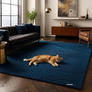 RAO Handmade Wool Carpet for Living Room Hall Bedroom Rugs for Living Room, Size 5x8 Feet.