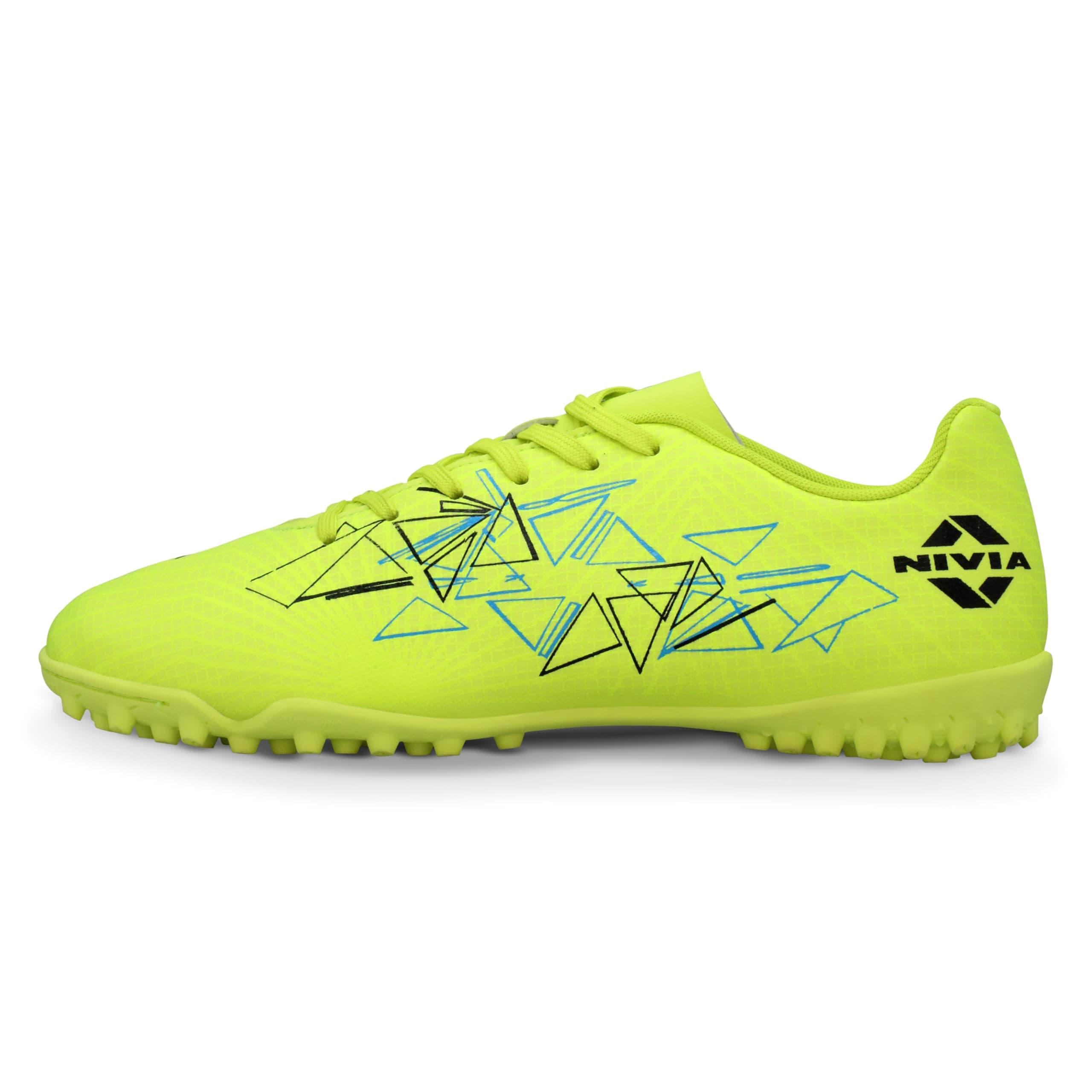 Nivia Carbonite 7.0 Turf Shoes for Men Rubber Studs with PVC Synthetic Leather Upper, Die Cut Light Weight Insole, Ideal for Hard Surfaces Artificial Turf Surfaces
