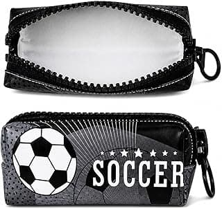 WISHKEY Soccer Theme Pencil Pouch for Kids, Stylish Zipper Pencil Box for Storing Stationery Items, Large Capacity Stationery Organizer Pouch for School Students, (Pack of 1, Multicolor)