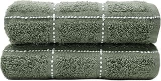 TRIDENT Cotton Hand Towel Set 100% Cotton Luxury Hand Towels - 400 GSM- Super Soft, Easy Care- Everyday, Swim, Pool, Yoga, Travel Pack of 2- Size-40x60 cm, Color- Castor Grey