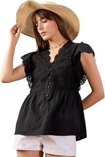 sassafras Women's Summer Grace-Eyelet Lace Button-Down Dress