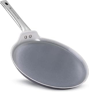 Wonderchef Eco-Glide Dosa Tawa | Chemical-Free Ceramic Coating | 28cm | Healthy, Low Oil Meals | Scratch-Resistant | Stainless-Steel Handle | Gas & Induction Compatible | Grey | Easy to Clean