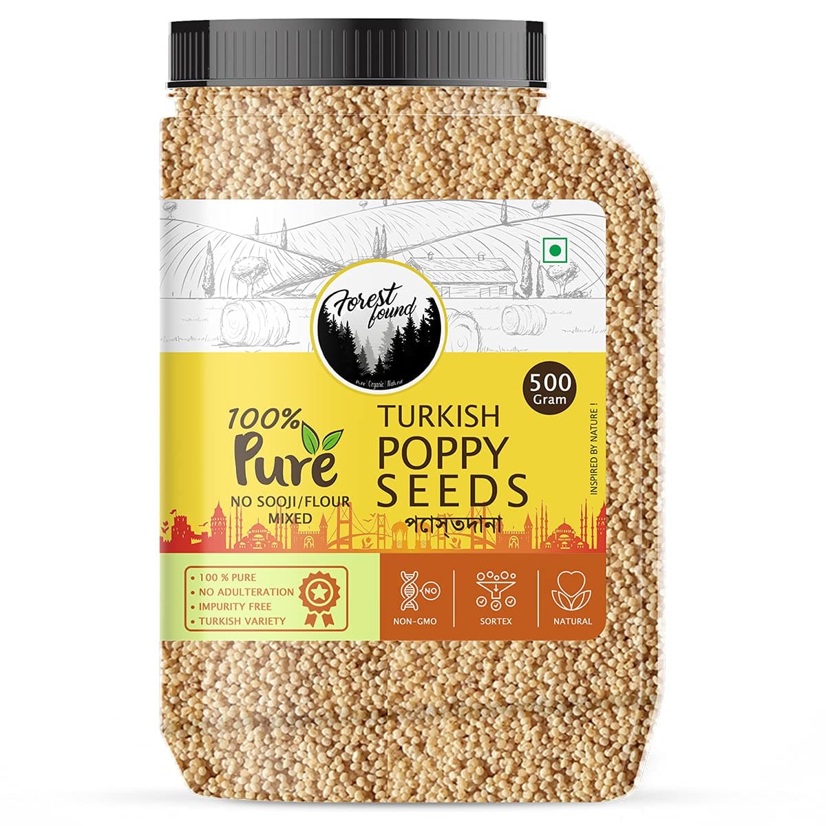 Forest Found Fresh Posta Dana (500g) – Unadulterated White Poppy Seeds | Perfect for Indian Curries, Thandai & Baking | Raw & Natural Khus Khus