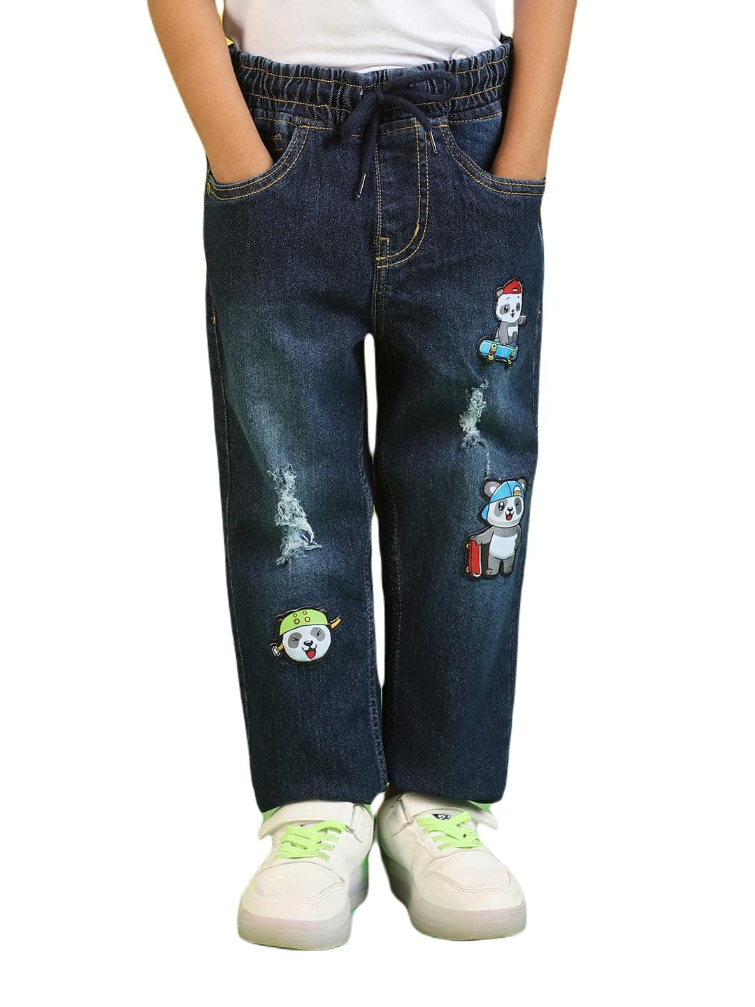 Nautinati Boys Cotton Denim Jeans with Value-Added Detailing | Age 2-10 Years