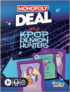 Monopoly Deal: Kpop Demon Hunters Card Game | Family Games for Kids, Tweens, Teens, and Adults | 2-5 Players | 15 mins. | Ages 8+