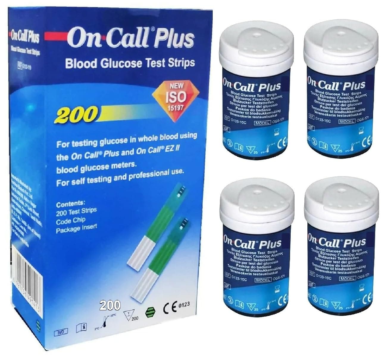 On Call Plus Blood Glucose Test Strips 200 Strips Glucometer Strip