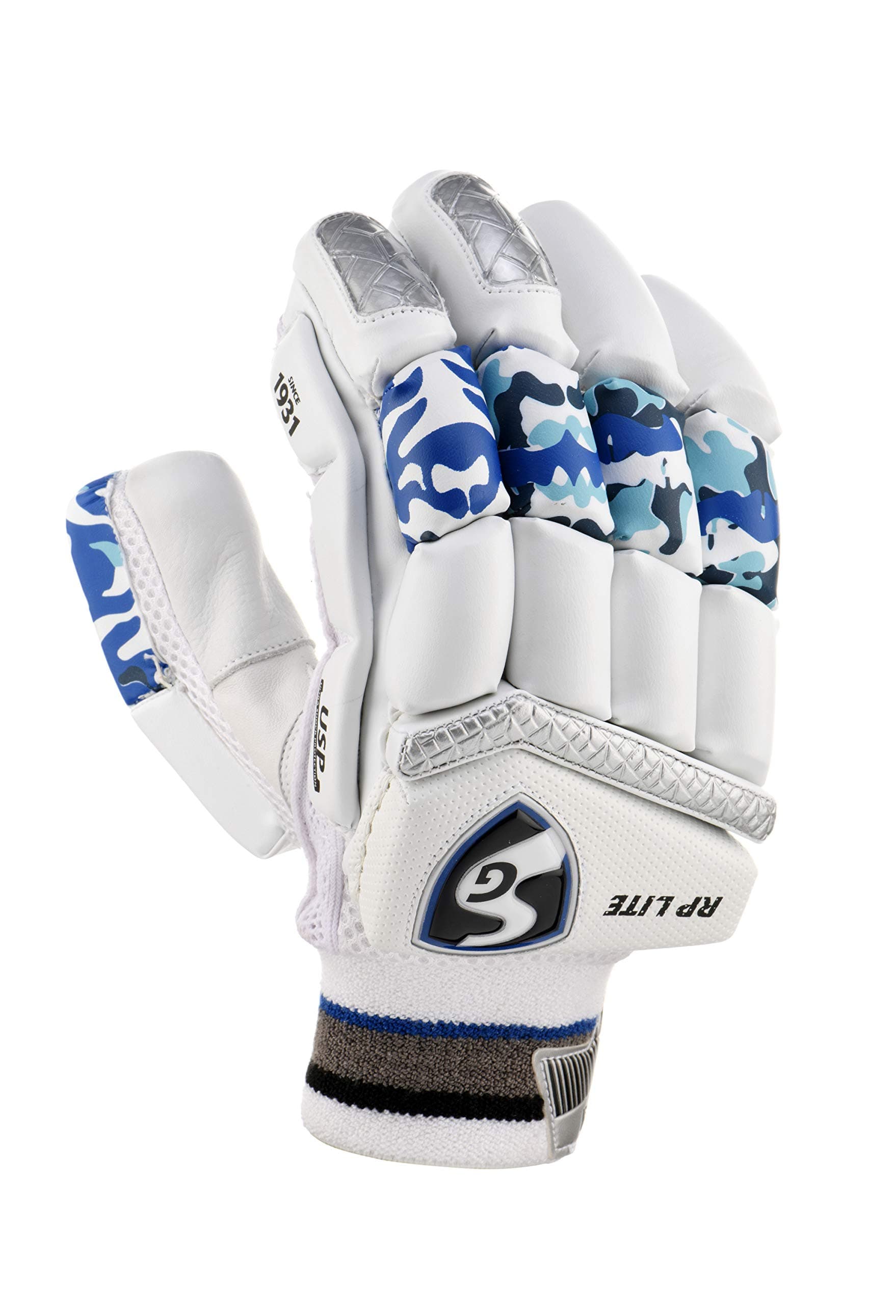 SG Cricket Leather Batting Gloves RP LITE Youth RH White