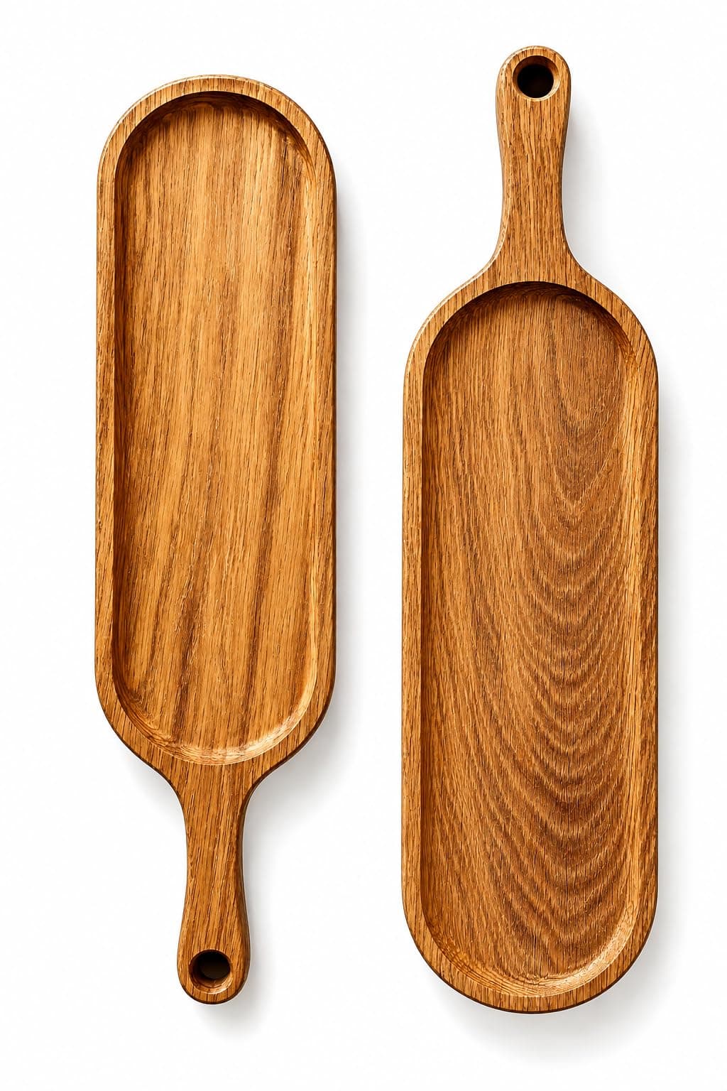 Indian Wood Export Wooden Serving Tray with Handle Snacks Desserts Tea Coffee Decorative Kitchen Serving Platter for Food Mango Wood Set of 2