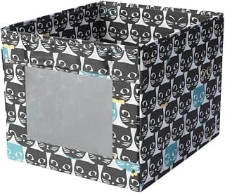 Ikea UPPRYMD Box, white/black patterned, 38x42x33 cm (15x16 ½x13)