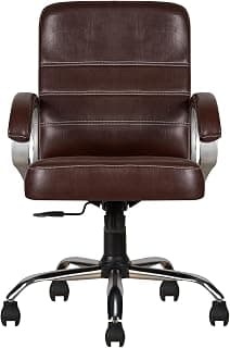CELLBELL C99 Apex High Back Leatherette Boss Revolving Computer Office Chair for Work from Home with 3 Years of Warranty (Brown)