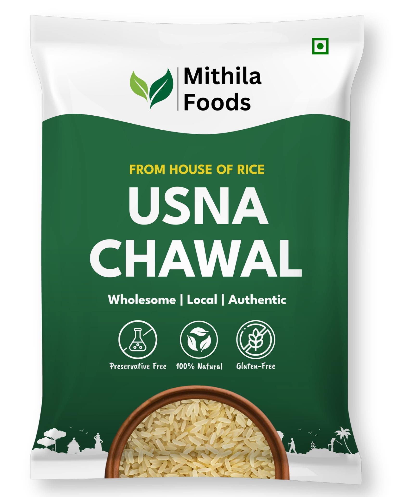 MITHILA FOODS 2 Kg Usna Chawal - Authentic Bihari Parboiled Rice | Nutrient-Rich, Low GI, Easy to Digest, Fluffy Non-Sticky Grains | Ideal for Khichdi & Pulao | Traditional Cultural Flavor From Bihar
