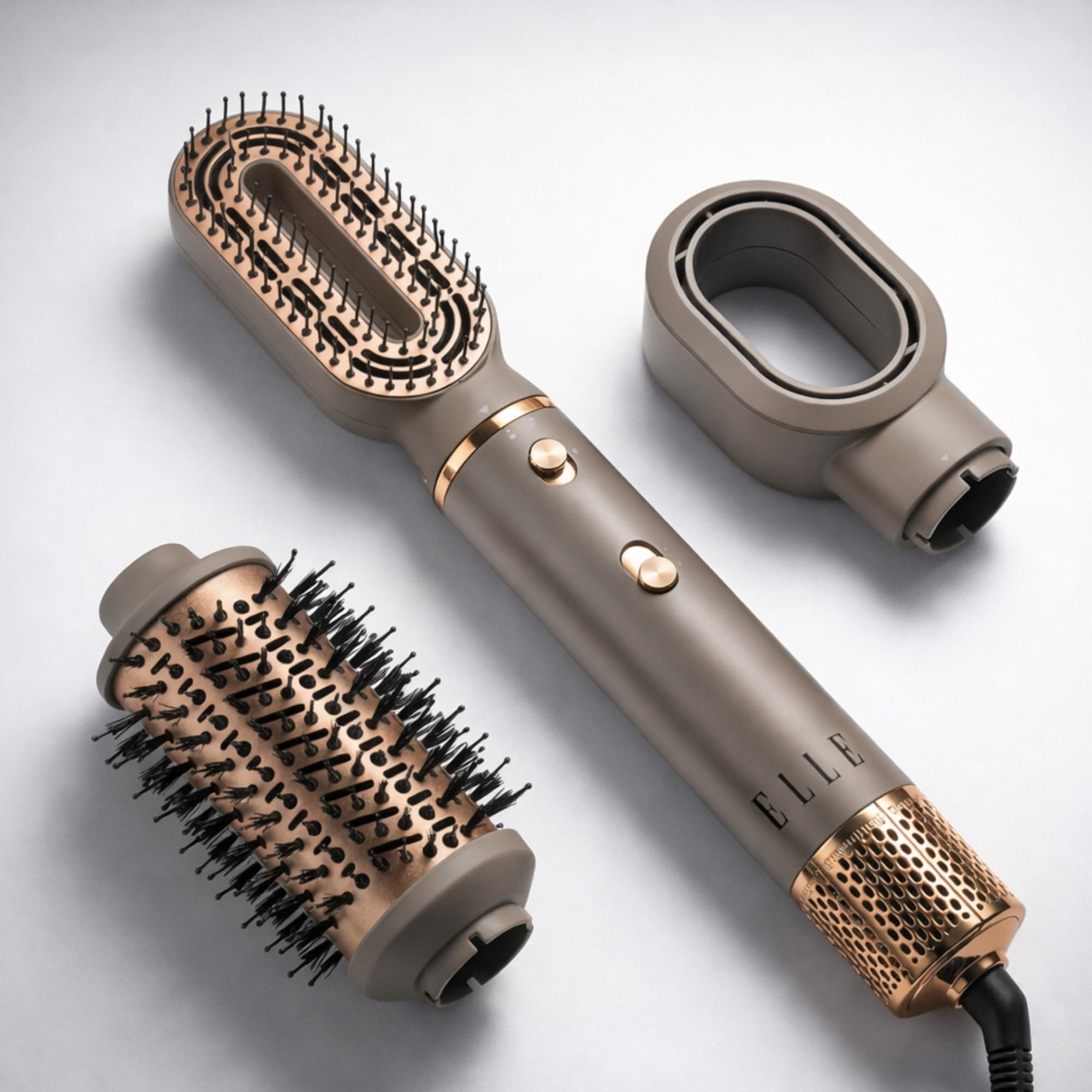ELLE 3-in-1 Dryer, Straightener & Volumizer I Hot Air Brush for Women | Anti-Frizz Ionic Technology | 2X Shine, 70% Less Frizz | Salon Style Blow Dry Finish at Home
