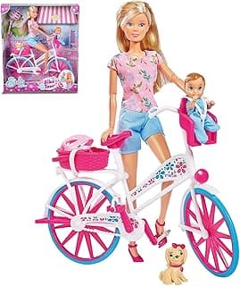 Steffi Love Bike Tour| Realistic Doll Set| Complete Doll Set with Bicycle, Helmet, Baby & Pet| Imaginative & Pretend Play Set| Ideal Gift for Girls of Age 3 & Up- Bike Tour
