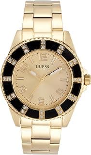GUESS Women Champagne Round Stainless Steel Dial Analog Watch-U1391L2M