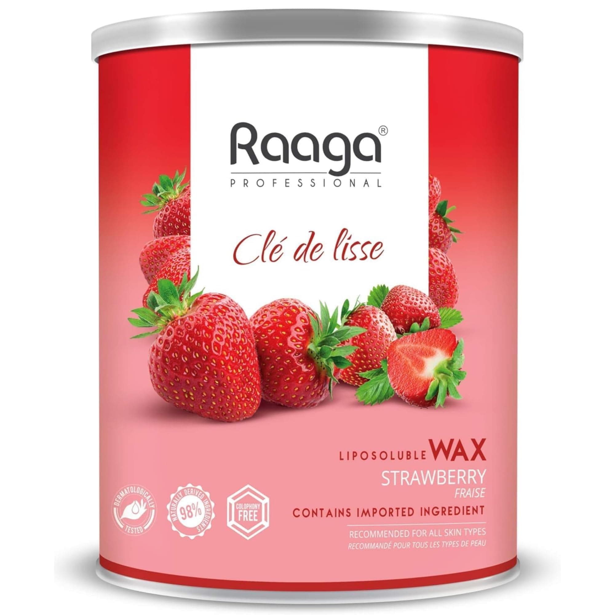 Raaga Professional Strawberry Liposoluble Wax For Body, 800 ml