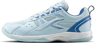 HUNDRED Hundred Raze Badminton Shoes (Non Marking) | Also Perfect for Squash, Table Tennis, & Indoor Sports | Lightweight & Durable | X-Cushion, Active Grip Sole (Lt Blue/Blue ; 8 UK)