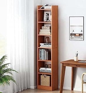 Lukzer 6 Layer Engineered Wood Bookshelf Multipurpose Home Decor Storage Rack | MR-005/Oak Brown | Showcase Organizer for Living Room, Kitchen, Bedroom (180 x 33 x 24cm) DIY (Do It Yourself)