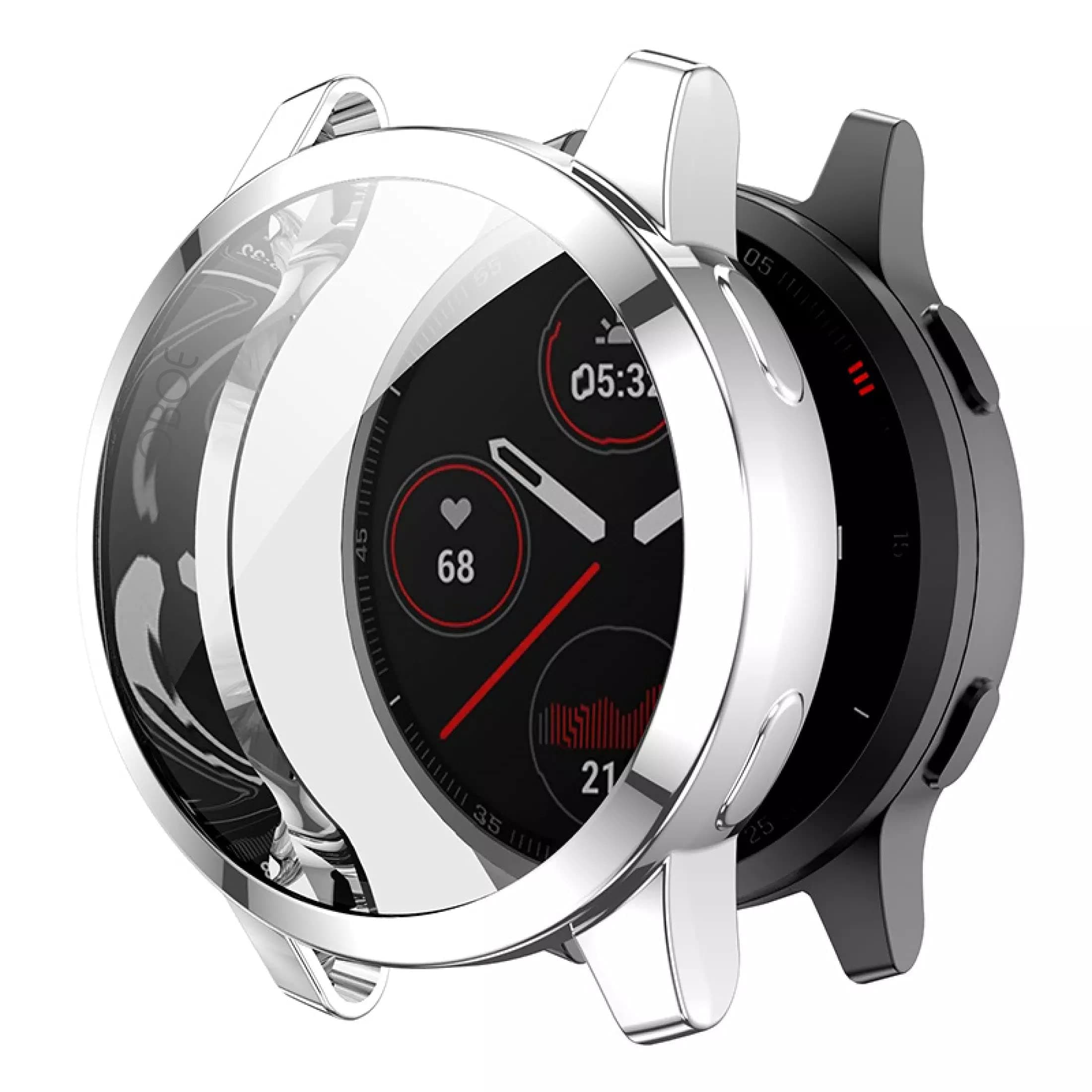 OBOE Screen Protector Case Compatible with Garmin Vivoactive 4S / Venu 2S 40mm Watch Soft Metal Color TPU Shockproof Cover Thin Bumper Shell Protector (Silver)