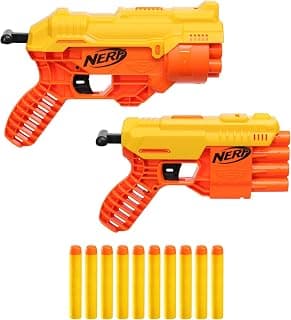 Nerf Alpha Strike Fang QS-6 and Cobra RC-6 Blasters,Multi-Dart Blasting,10 Official Nerf Elite Darts,for Kids, Teens, Adults