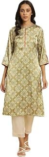 W for Woman Pistachio Green Japanese Satin Festive Kurta