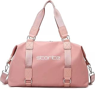 Storite Nylon 47 Cm Travel Duffle Bag, Sports Shoulder Bag for Women with Wet Pocket Weekender Overnight Luggage Bag - (Pink, 47 x 16 x 30 Cm)