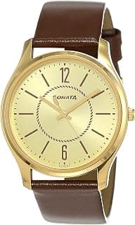 Sonata Essentials Analog Champagne Dial Men's Watch-NN77082YL01W/NP77082YL01W