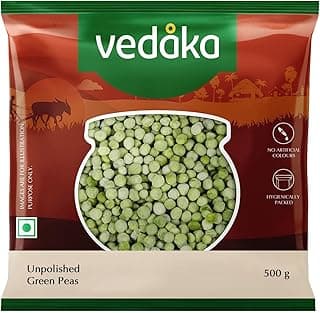 Amazon Brand - Vedaka Unpolished Green Peas | 500 G | Premium Green Peas