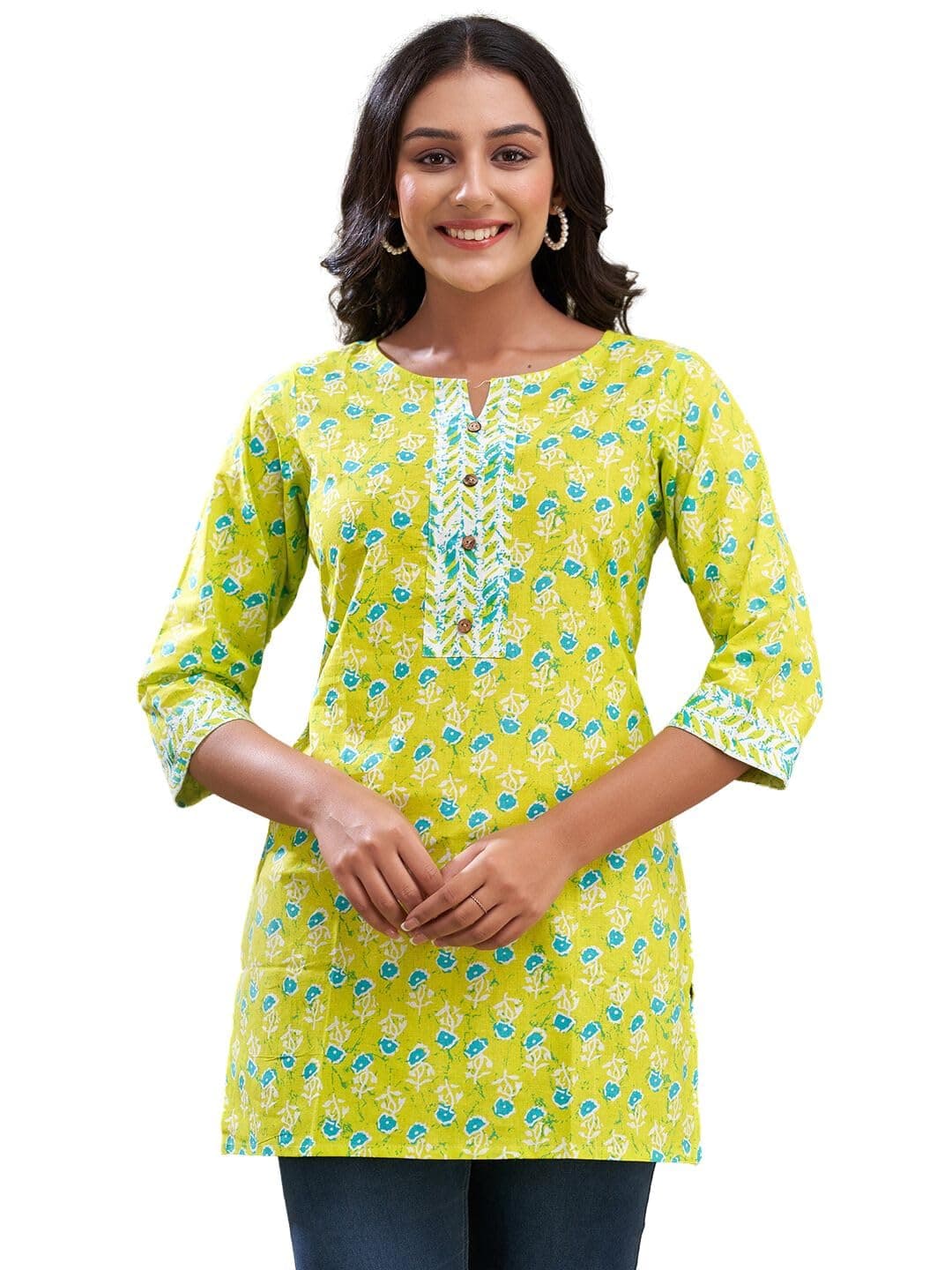 feranoid Women Cotton Printed Short Kurti | Short Kurti for Women | Printed Cotton Kurti