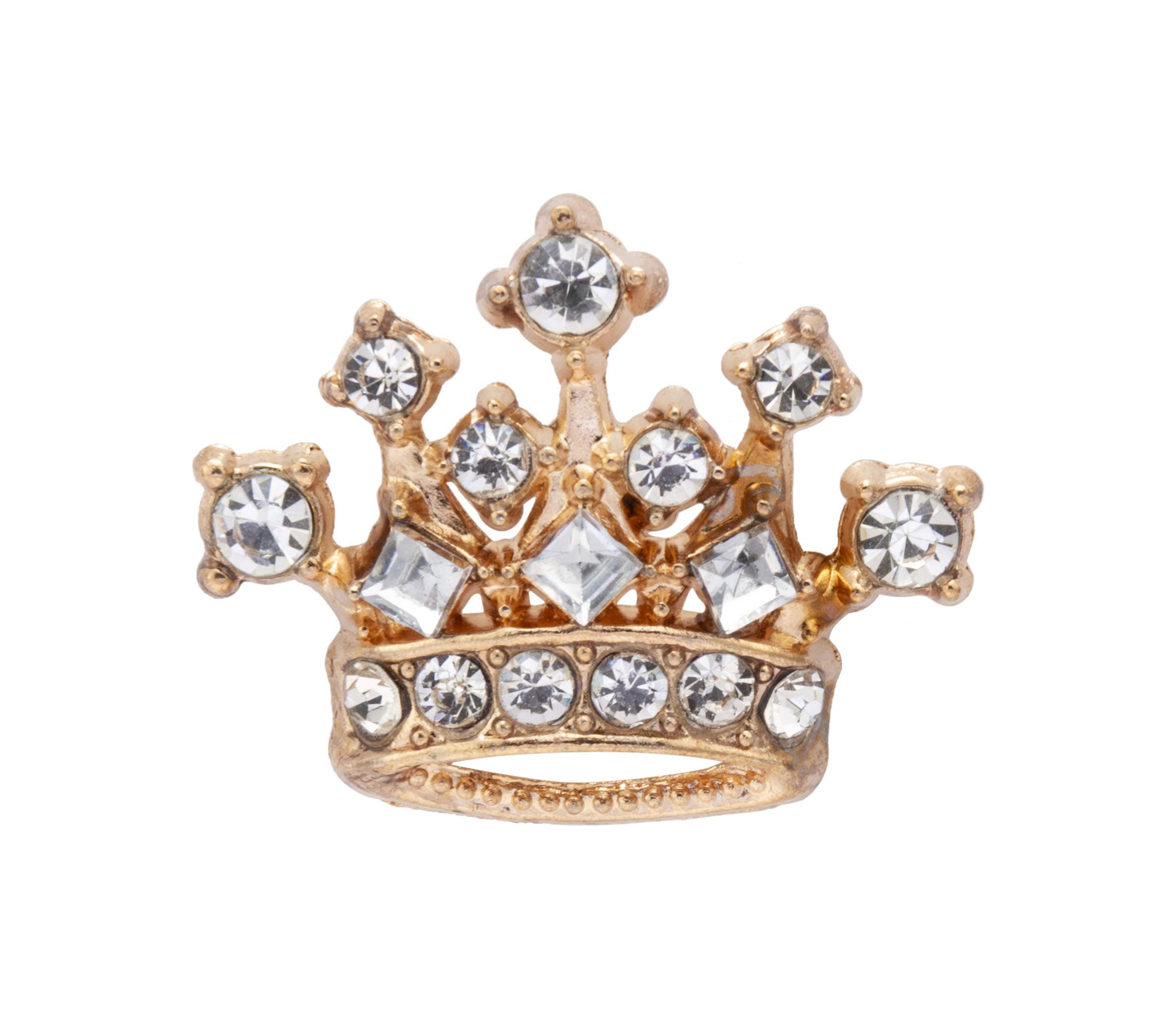 Knighthood Royal Crown Stone Lapel Pin Badge Brooch (Golden)