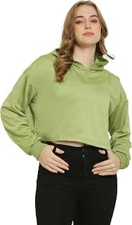 Generic ELEANCE Women’s Trendy Crop Hoodies, Fleece Material Full Sleeves, Hooded Neck Womens Sweatshirt || Regular&Plus Sizes || 3XL - 10XL || (11COLOURS)